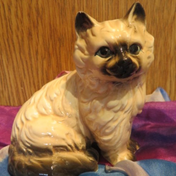Vintage Ceramic HIMALAYAN Cat Figurine 3" (F16) - Picture 2 of 7